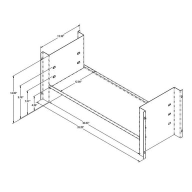 buyers products 1701072 shelf kit dimension view