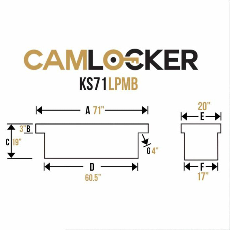 camlocker KS71LPMB saddle dimension view