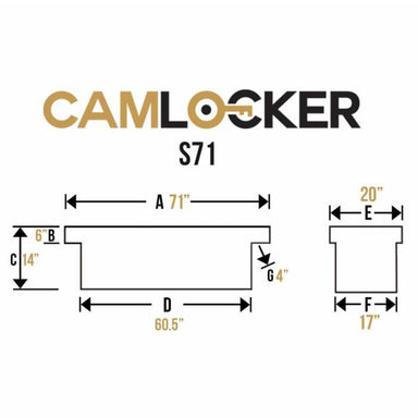 camlocker S71 saddle box dimension view