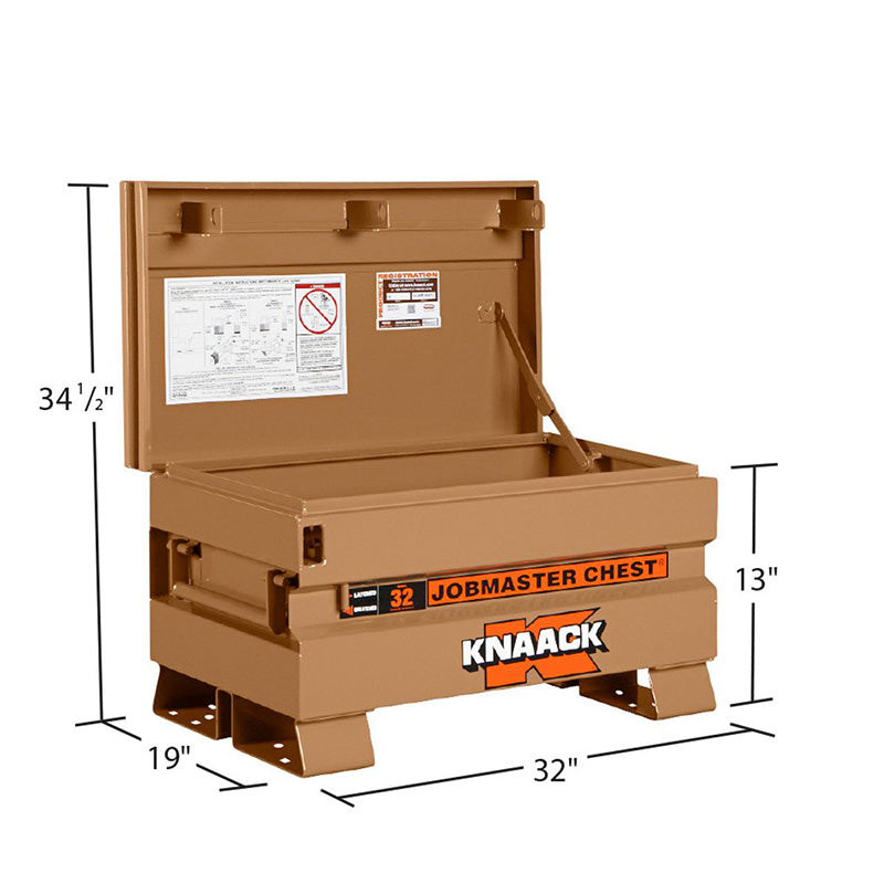 knaack 32 jobsite box dimension view