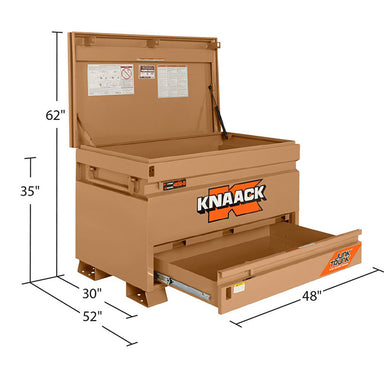 knaack 4830-d jobsite box dimension view