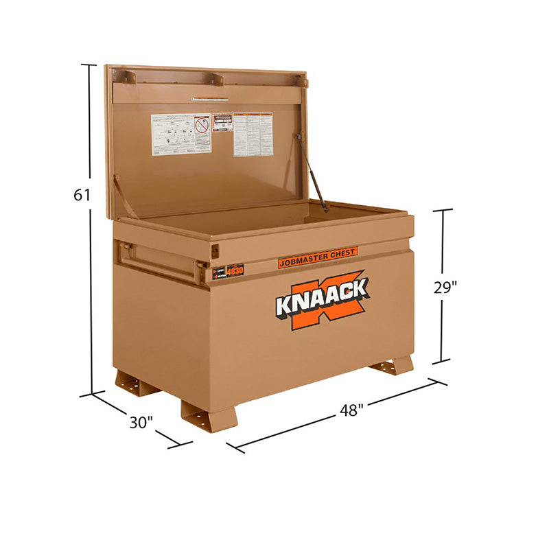 knaack 4830 jobsite box dimension view