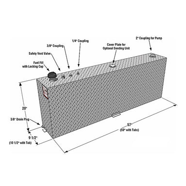 rds 71083 vertical transfer tank dimension view