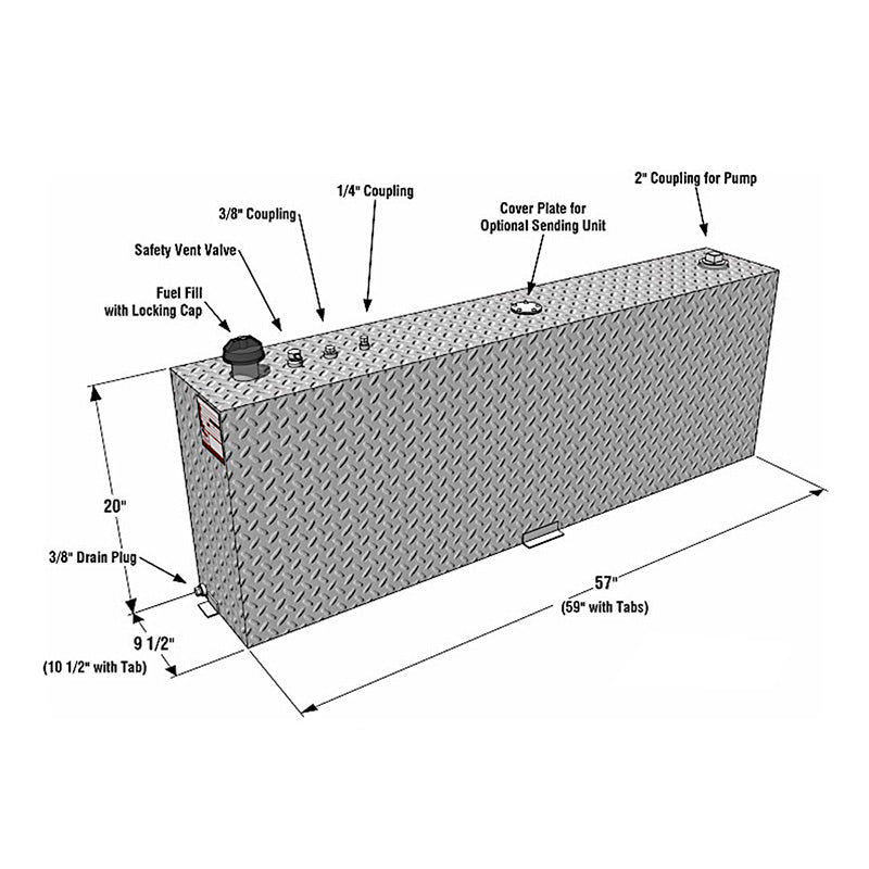 rds 71083 vertical transfer tank dimension view