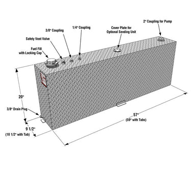 rds 71083pc vertical transfer tank dimension view