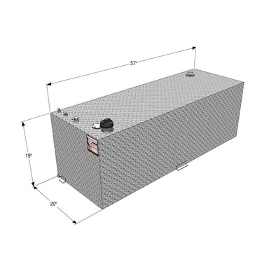 rds 71791 rectangular transfer tank dimension view