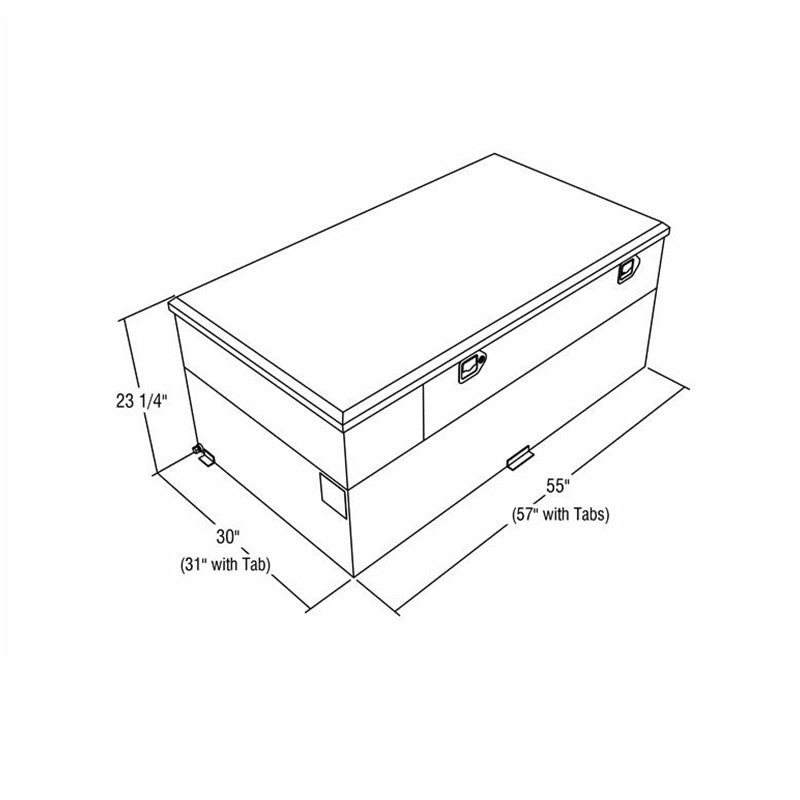 rds 73960 transfer tank with pump dimension view