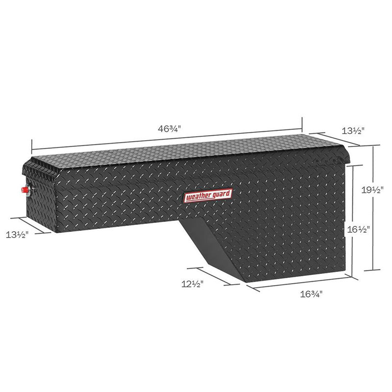 weather guard 173-5-01 wheel well box dimension view